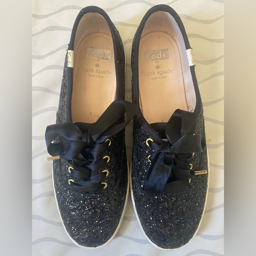 Keds Black Glitter Kids Sneakers